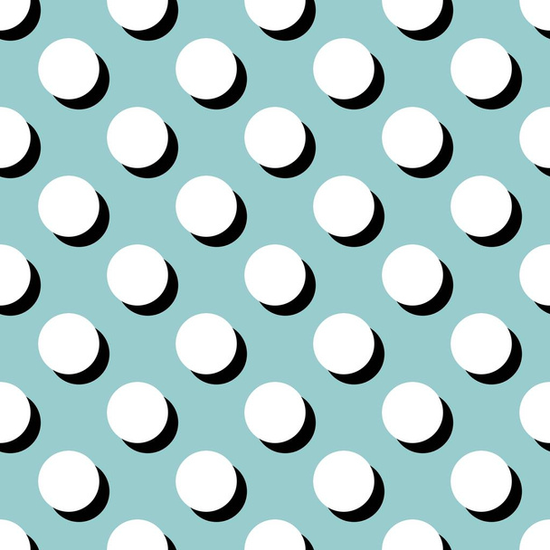 Πλακάκια διάνυσμα μοτίβο με άσπρες βούλες σε πράσινο φόντο μέντα - Διάνυσμα, εικόνα