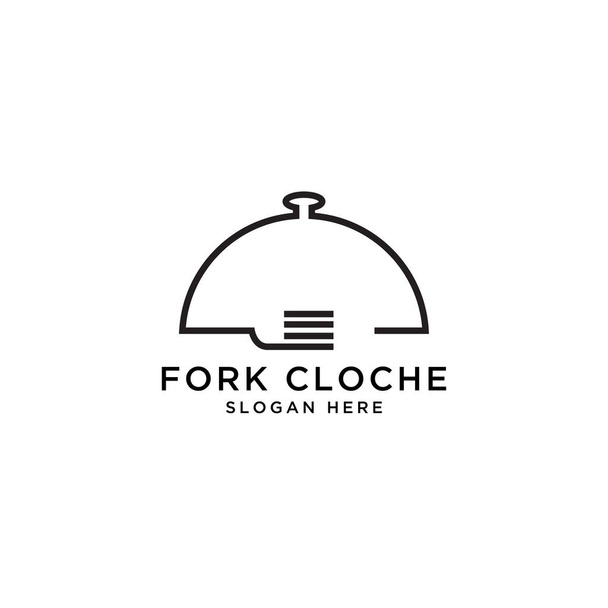 Lebensmittel Cloche Logo Design-Vorlage - Vektor, Bild