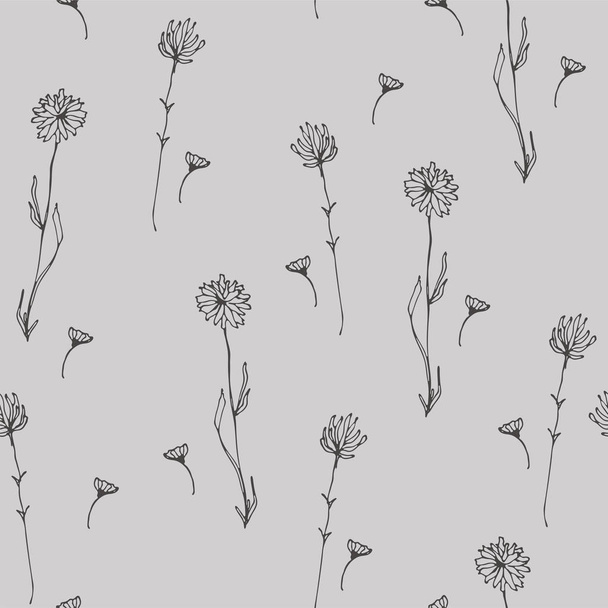 άγρια λουλούδια διάνυσμα μοτίβο - Διάνυσμα, εικόνα
