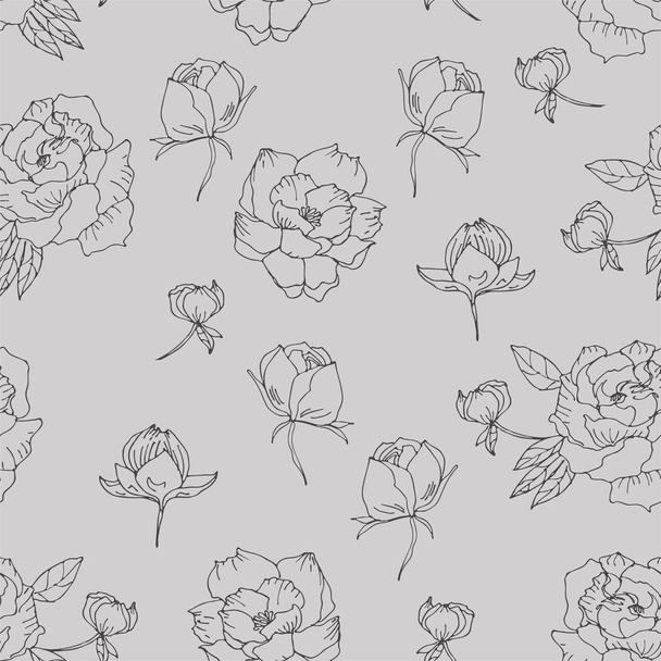 wild flowers vector pattern - Vettoriali, immagini