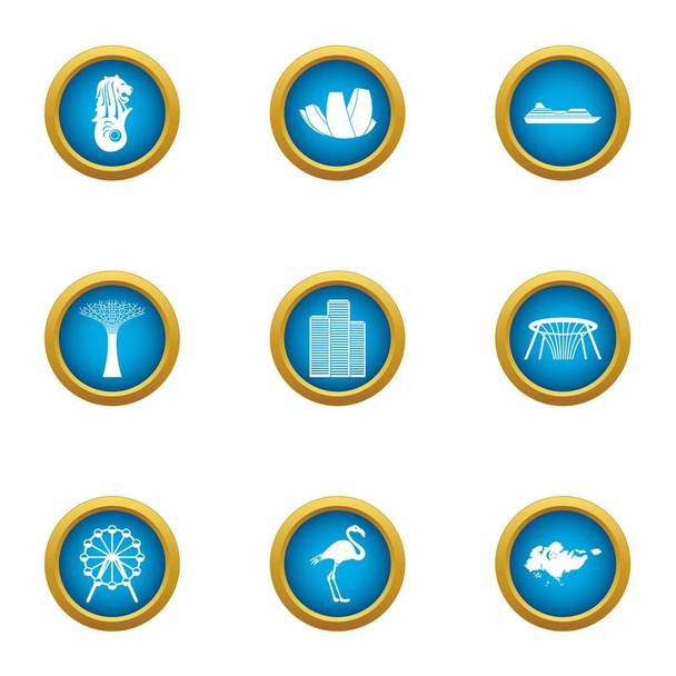 Wandering icons set. Flat set of 9 wandering vector icons for web isolated on white background - Vettoriali, immagini
