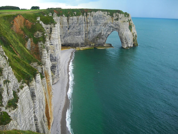 Cliffs at Etretat in Normandy France - Photo, Image