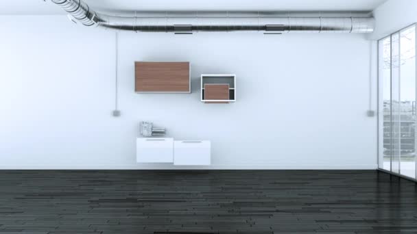 Bina Modern Mutfak iç tasarım 3d - Video, Çekim