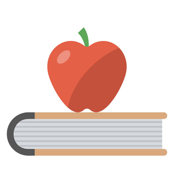 Apple on top of book, education and knowledge concept  - Vecteur, image