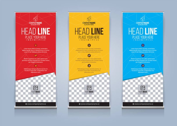 Roll Up Banner template design vector illustration, Presentation and Brochure Flyer. Vector illustration - Vector, Image