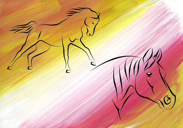 Icono de ilustración de caballo diseño de arte
 - Foto, Imagen