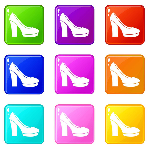 High heel shoes set 9 - Vetor, Imagem