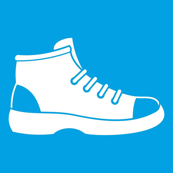 Tourist shoe icon white - Vector, Imagen