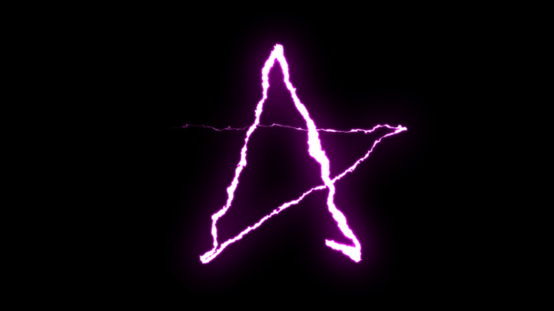 циклічний PURPLE неоновий блискавичний болт STAR фігурний політ на чорному тлі анімація нової якості унікальний ефект світла відеозапис
 - Кадри, відео