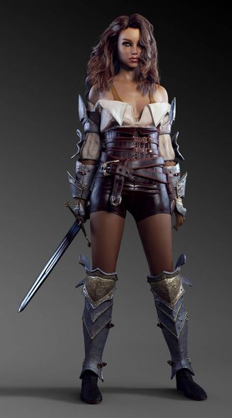 Dobrodružství dívka Fantasy meč bojovníka pirát - Fotografie, Obrázek