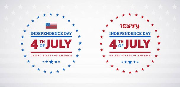Feliz 4 de julio Independence Day USA banner de venta o logotipo con bandera americana - ilustración vectorial para el evento del 4 de julio en los Estados Unidos de América
 - Vector, imagen
