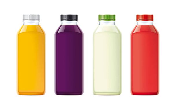 Bottles for juice. detailed illustration - Foto, Imagen