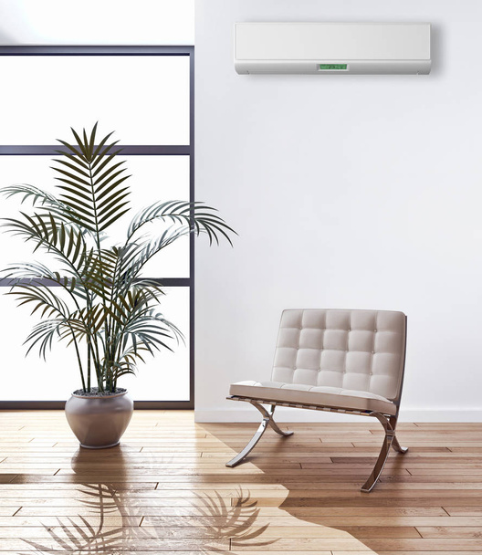 Modernes Interieur mit Klimaanlage 3D-Darstellung - Foto, Bild