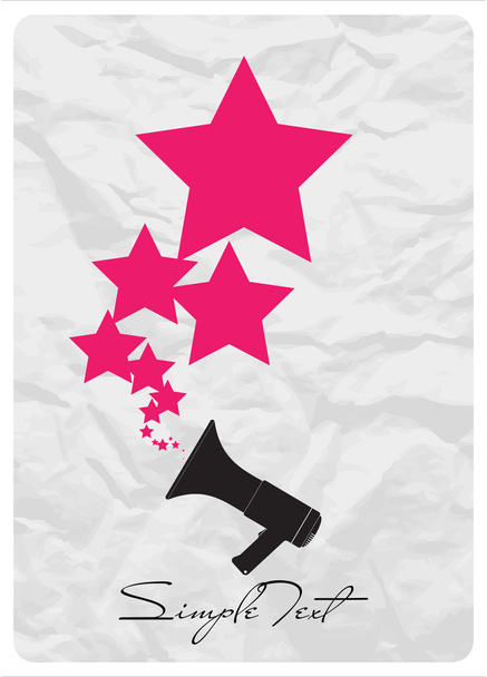 Abstract vector illustration of megaphone and stars. - Διάνυσμα, εικόνα