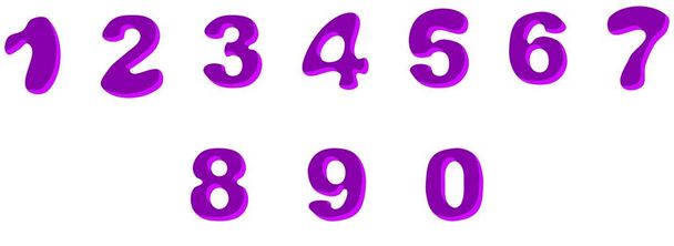 バイオレット色の数字のセットです。ベクトル図 - ベクター画像