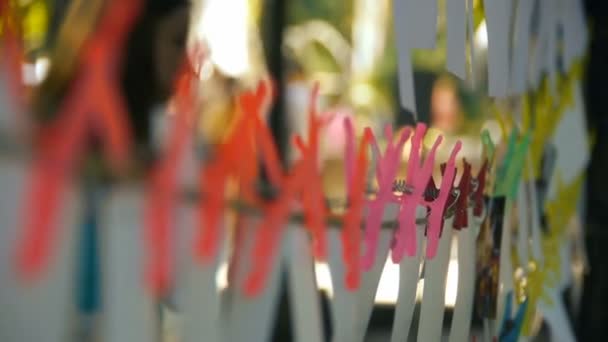 Fotók a kötelet a clothespins, csatolt fénykép szárítás - Felvétel, videó