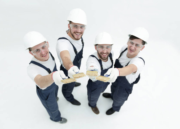 team of construction workers looking at the camera - Foto, Imagem