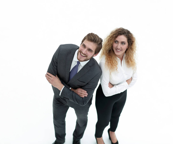 two smiling employee isolated on white - Fotografie, Obrázek