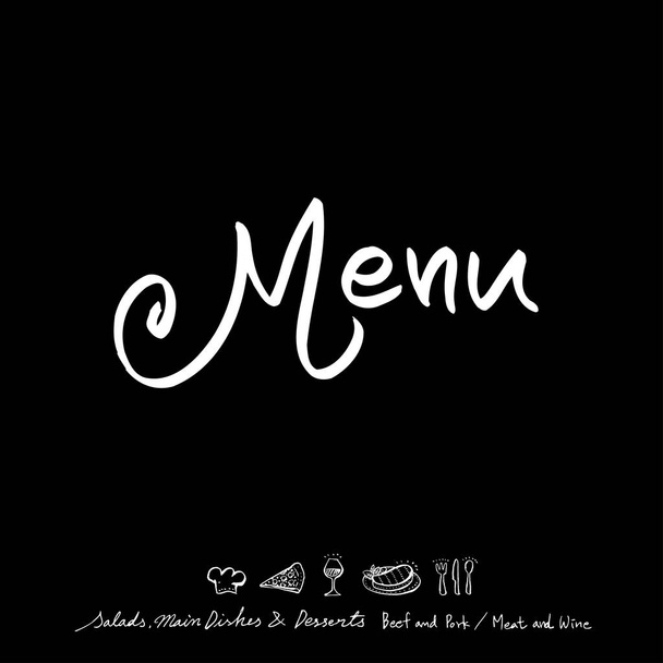 Restaurant poster / Sketchy food menu illustrations - vector - Vector, imagen