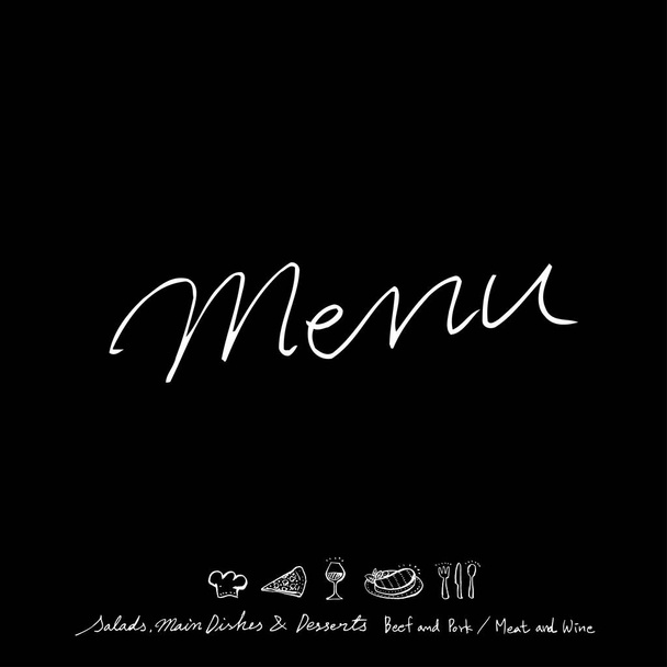 Restaurant poster / Sketchy food menu illustrations - vector - Vecteur, image