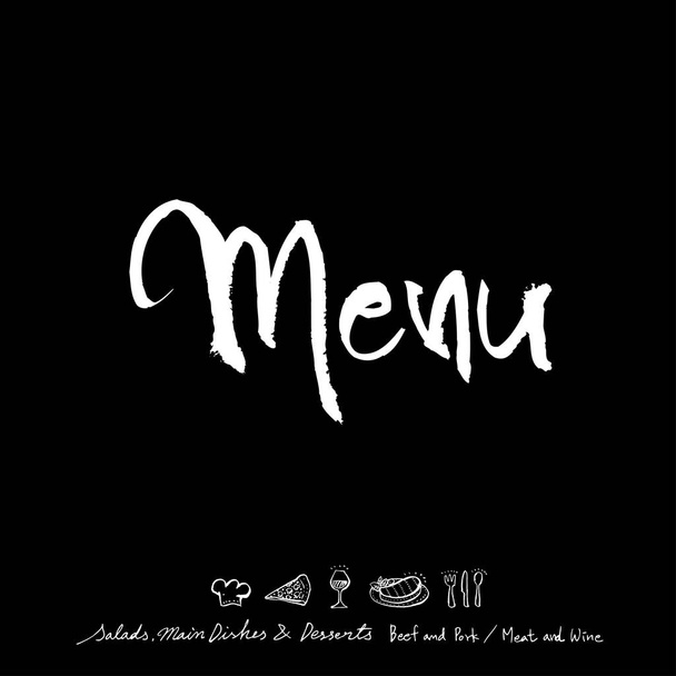 Restaurant poster / Sketchy food menu illustrations - vector - Vetor, Imagem