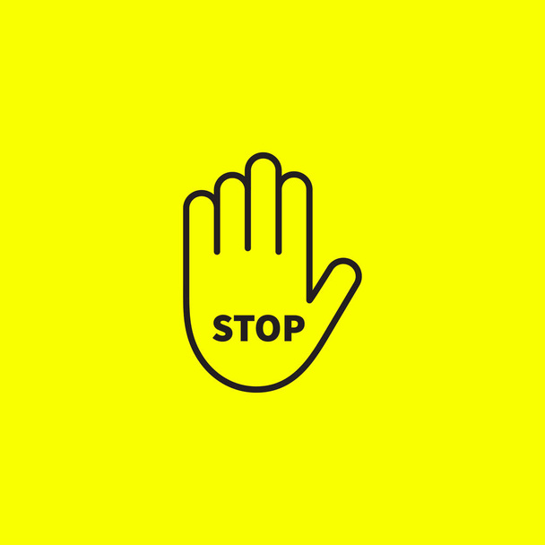 Sign stop, stop icon, open linear palm, line icon. Vector illustration - Vector, Image