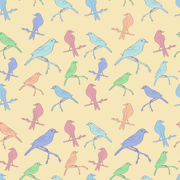 Seamless pattern with birds - Vector, afbeelding