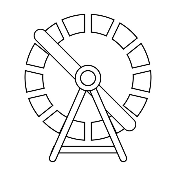 hamster wheel outline design isolated on white background - Vector, Image