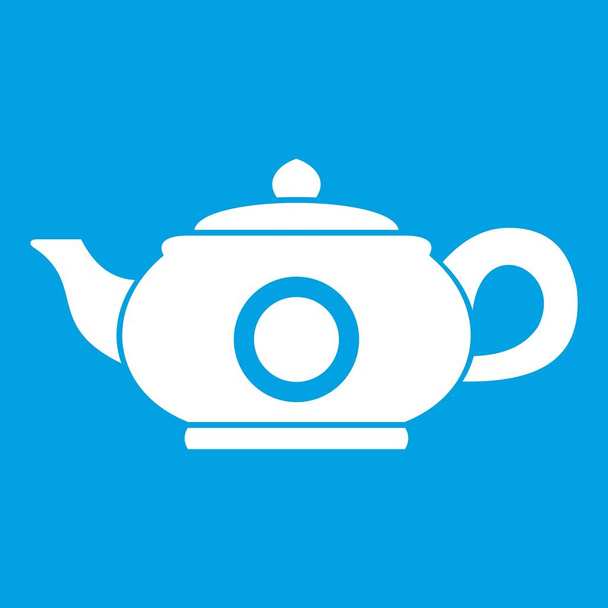 Teapot icon white - Vector, Imagen
