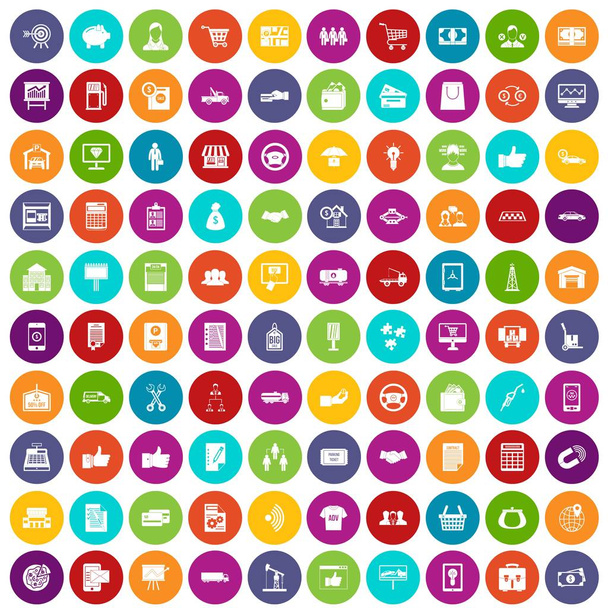 100 iconos de negocios de color conjunto
 - Vector, Imagen