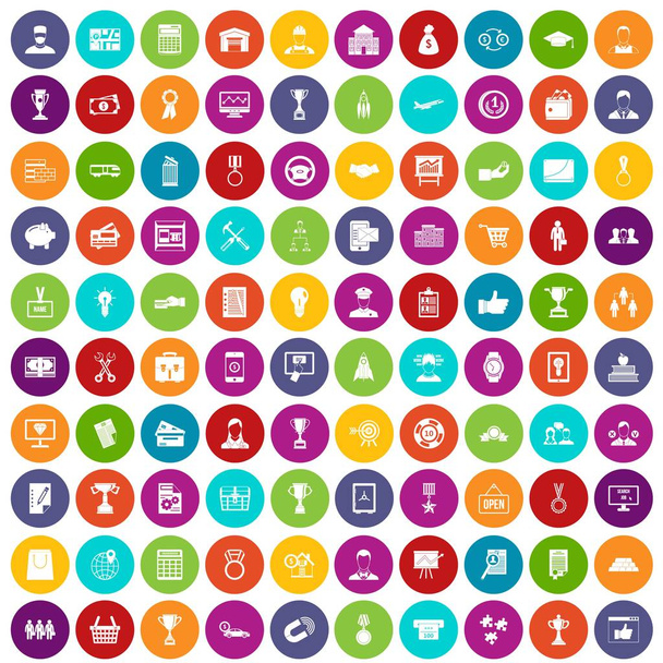 100 icônes de carrière d'affaires ensemble couleur
 - Vecteur, image