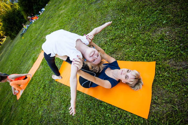 Yoga with children - Zdjęcie, obraz