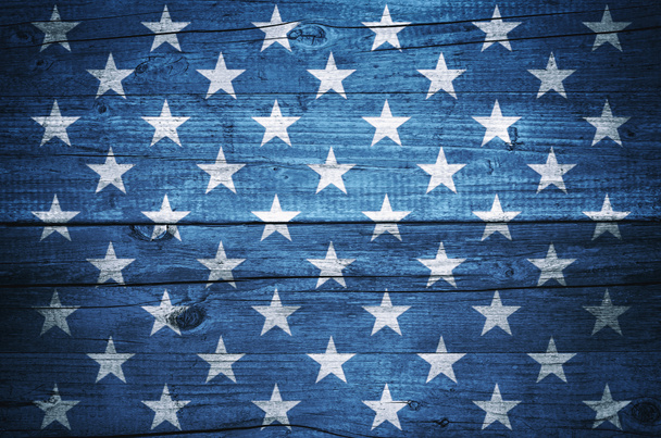 Estrelas de bandeira dos EUA em pranchas de madeira vintage fundo
 - Foto, Imagem
