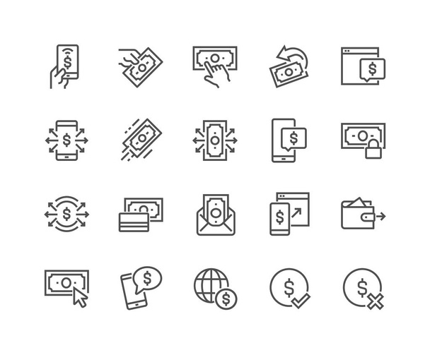 Line Payment Icons - Vector, Image