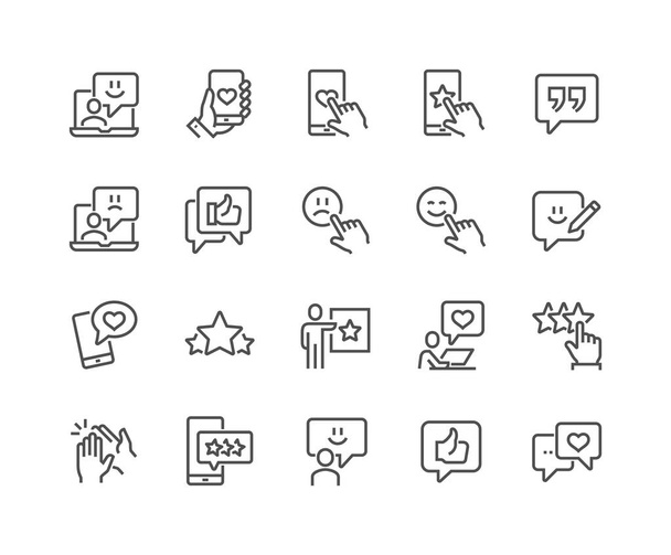 Iconos de retroalimentación de línea - Vector, Imagen