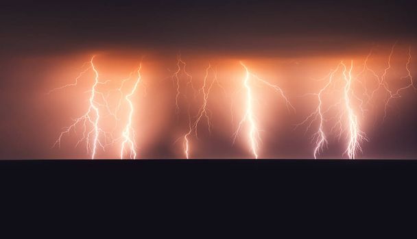 Lightning storm over Black sea. - Photo, Image