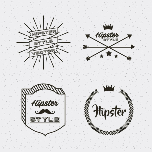 изолированные иконки коллекции наборов стилей хипстеров
 - Вектор,изображение