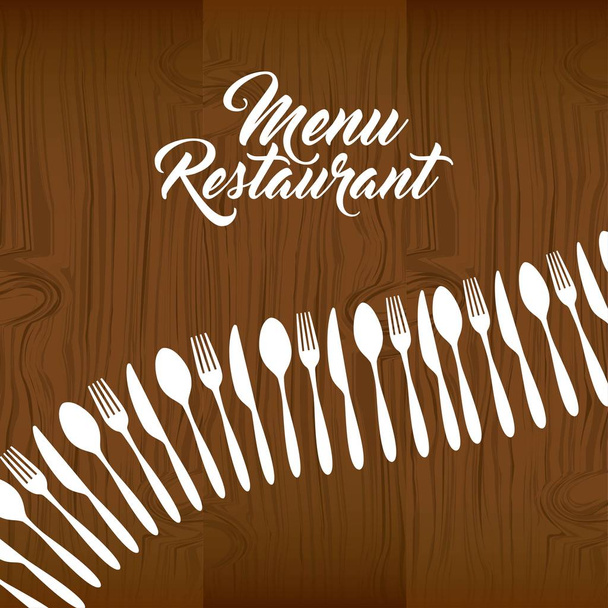 cutlery set restaurant menu - Vector, Image