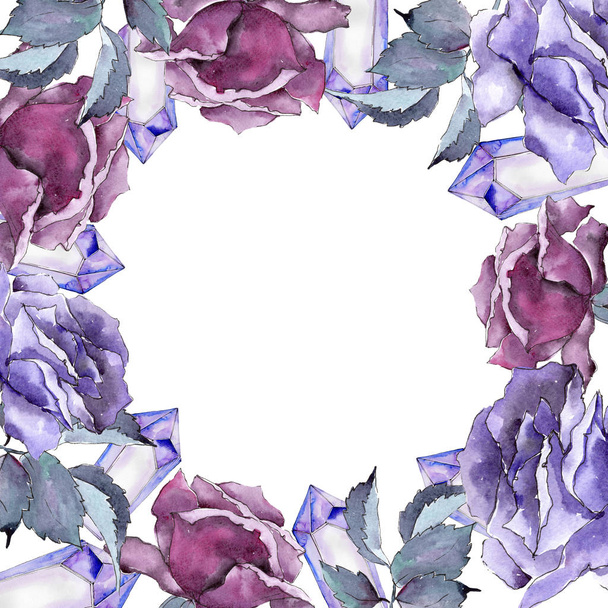 Rosa colorida. Floral flor botânica. Quadro borda ornamento quadrado
. - Foto, Imagem