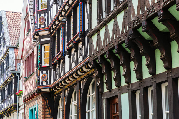 historic half-timbered houses in Linz am Rhein, Germany - Φωτογραφία, εικόνα