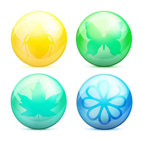 Vector set of eco buttons. - Vector, Image