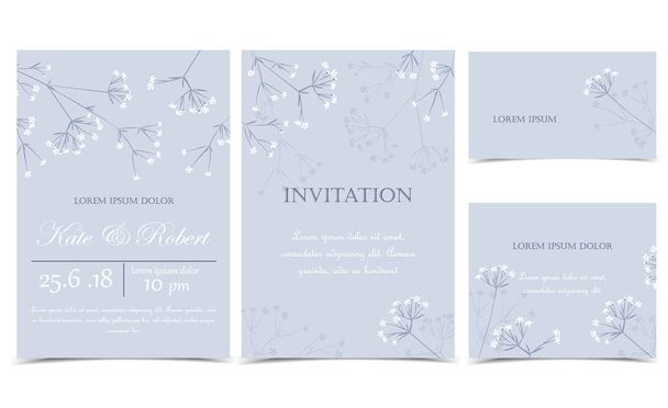 Vector Floral uitnodigingen - Vector, afbeelding