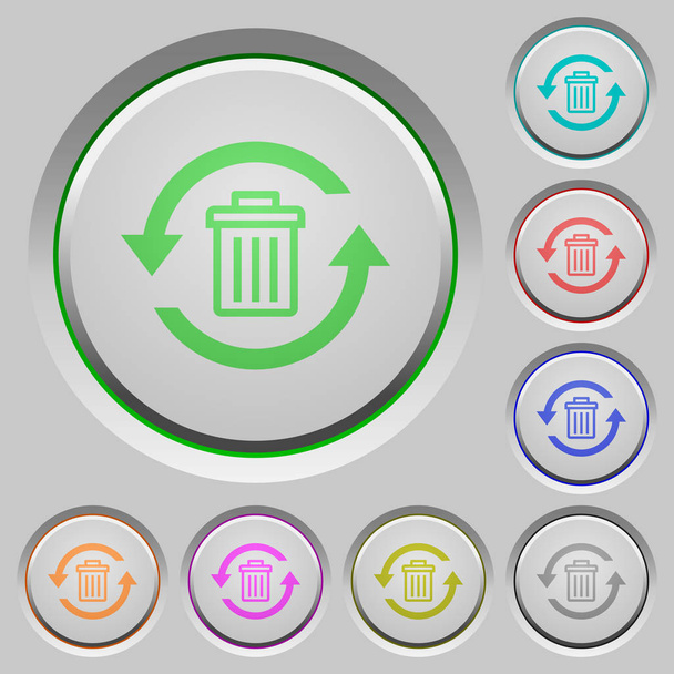 Undelete color icons on sunk push buttons - Vector, Image