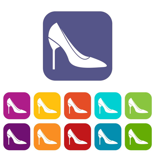 Bride shoes icons set - Vector, afbeelding