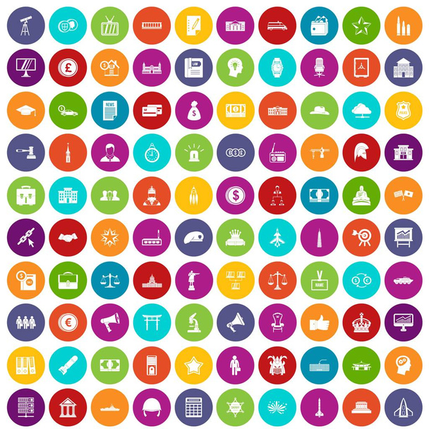 100 kormány ikonok szín beállítása - Vektor, kép