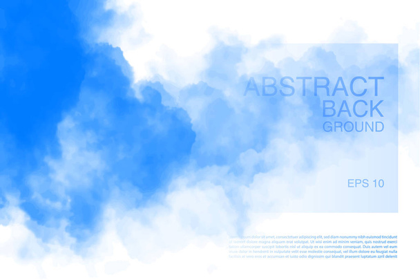 Ilustración vectorial de nubes de luz en el cielo azul. Fondo abstracto con motivo de nube realista
. - Vector, Imagen