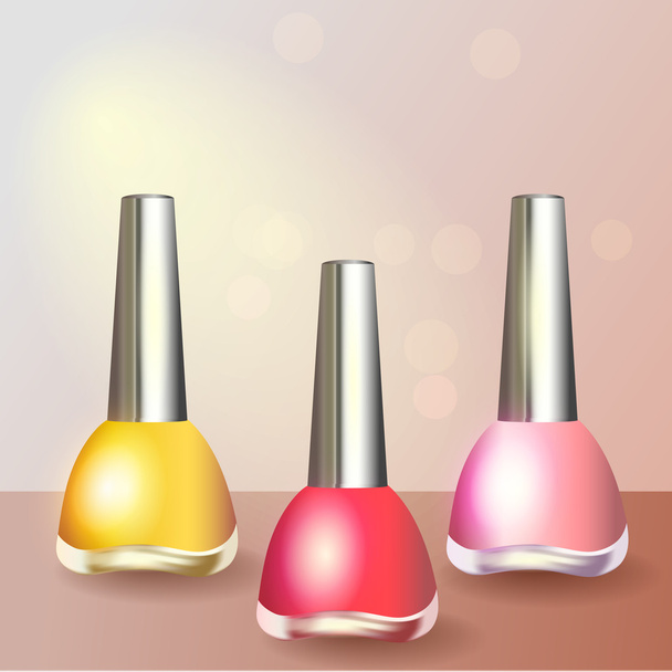 Set de esmalte de uñas de color - Vector, imagen