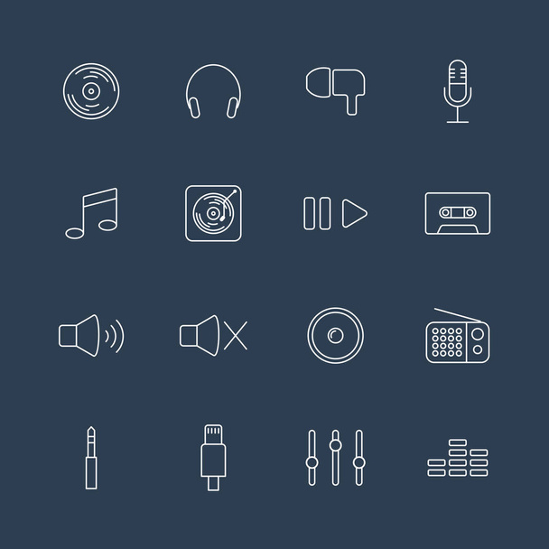 Ilustración de icons.vector de línea fina de música
 - Vector, imagen