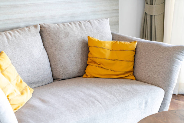 Pillow on sofa decoration interior in living room - 写真・画像