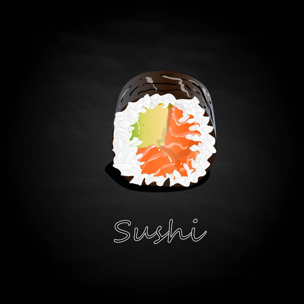 Nigiri Sushi illustration on dark background isolated - Vector, Image